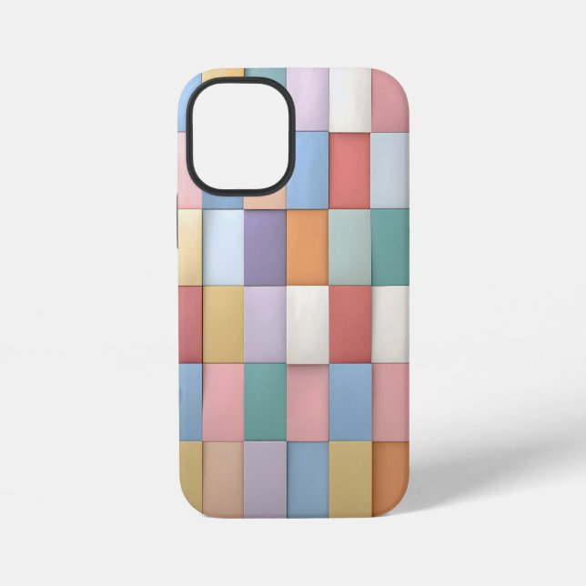 Abstract Pastel Tile Wall Pattern iPhone Case (Back)