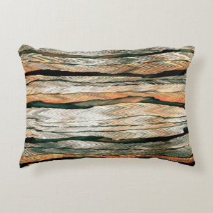 Abstract pastel tones colour neutral geo dyed mela decorative cushion