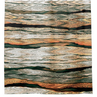 Abstract pastel tones colour neutral geo dyed mela shower curtain