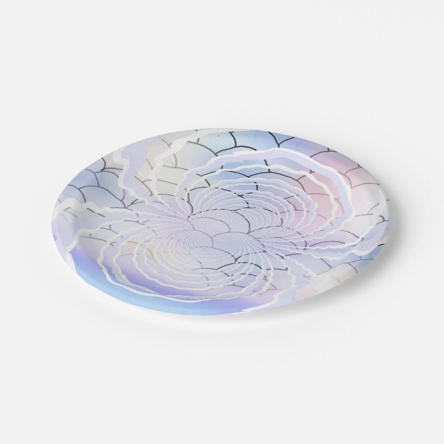 Abstract Pastel Under the Sea Paper Plate (Angled)