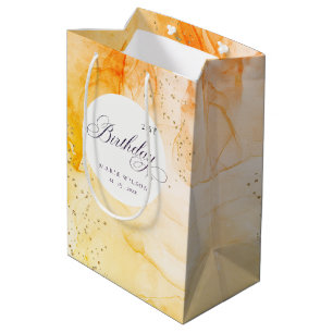 Abstract Pastel Yellow Orange Any Age Birthday Medium Gift Bag