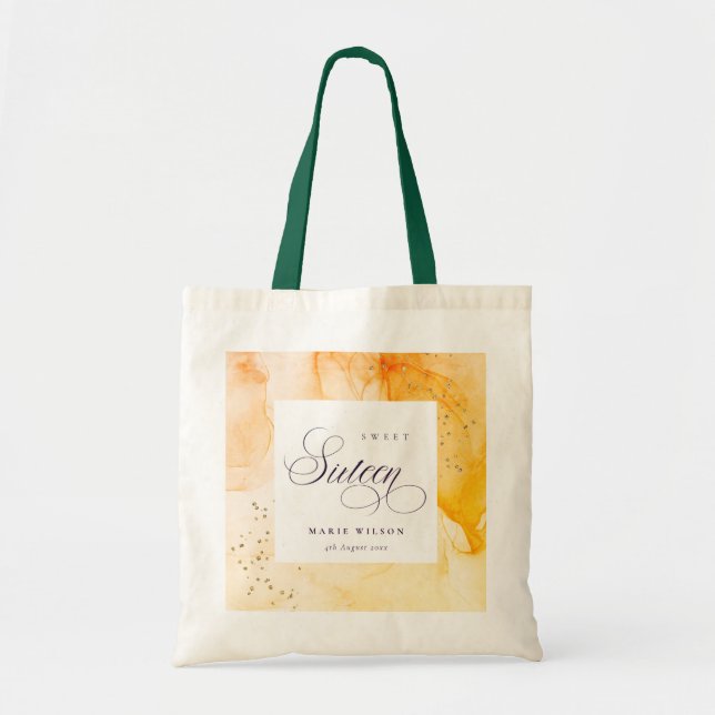 Abstract Pastel Yellow Orange Sweet 16 Birthday Tote Bag (Front)