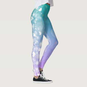 Abstract Pastels and Hearts Leggings