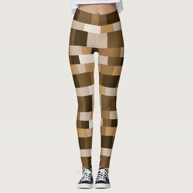 Abstract Patchwork Pattern 080823 - v1 Leggings (Front)