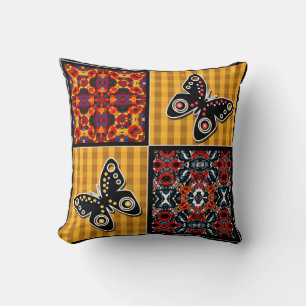 Abstract patchwork quilting retro vintage pattern cushion
