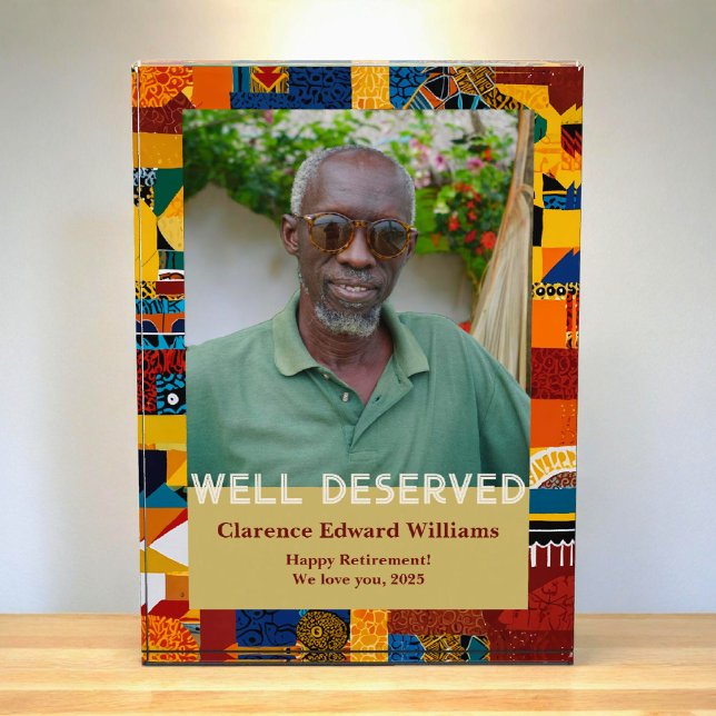 Abstract Patchwork Retirement Gift for Black Dad Photo Block (Abstract Patchwork Retirement Gift for Black Dad Photo Block)