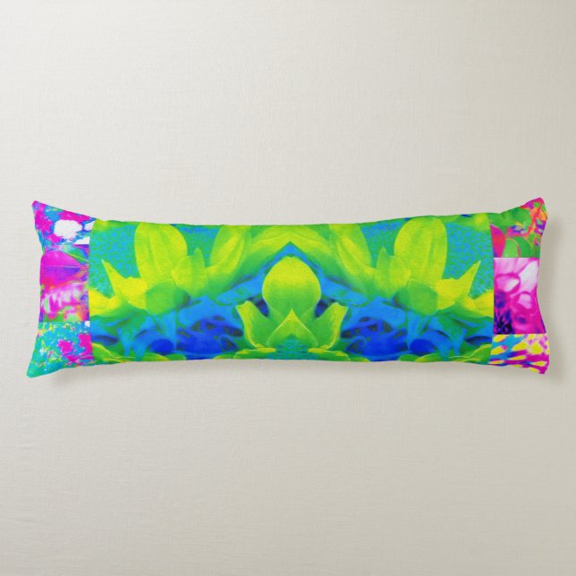 Abstract Patchwork Sunflower Garden Collage Body Cushion (Front)