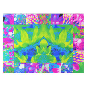 Abstract Patchwork Sunflower Garden Collage Tablecloth