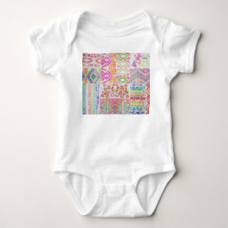 Abstract patchwork, watercolor tie dye pattern. baby bodysuit