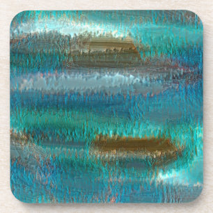 Abstract patina copper and green by Renee Coaster