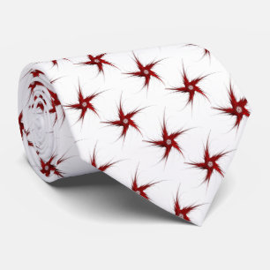 Abstract Patriotic Fractal Stars Necktie