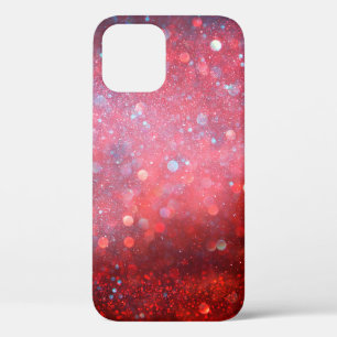 Abstract patriotic red and blue glitter iPhone 12 case