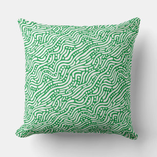 Abstract Pattern 110523 - White on Kelly Green Cushion