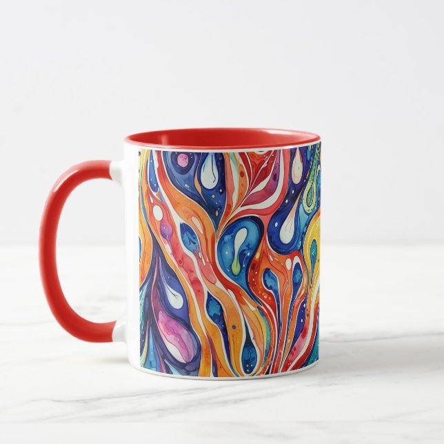 Abstract pattern 1196 with fluid art - Mug (Left)