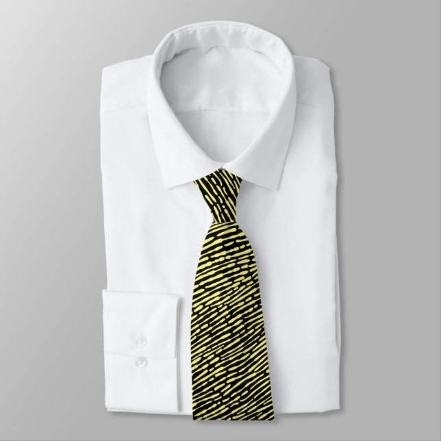 Abstract Pattern 140523 - Light Yellow and Black Tie (Tied)