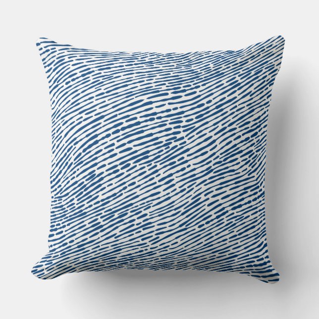 Abstract Pattern 140523 - Shibori Blue and White Cushion (Front)