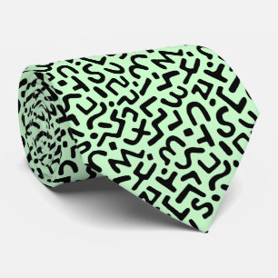 Abstract Pattern 170822 - Black on Ghost Green Tie