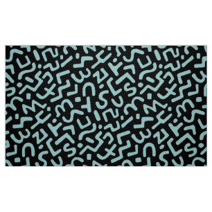 Abstract Pattern 170822 - Lt Blue Green on Black Fabric