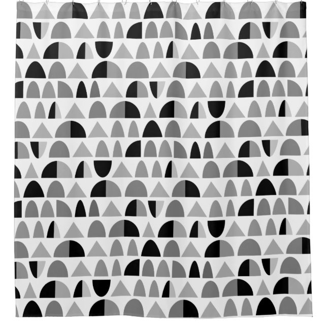 Abstract Pattern 290721 - Monochrome Shower Curtain (Front)
