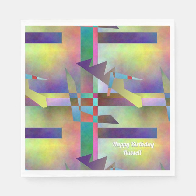 Abstract Pattern Adult Any Age Birthday Party Napkin (Front)