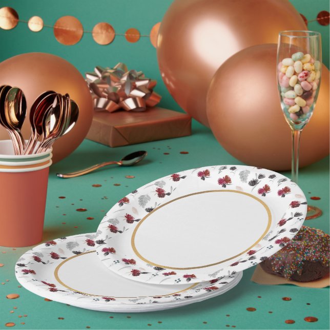 Abstract pattern anniversary party  paper plate (Multi)