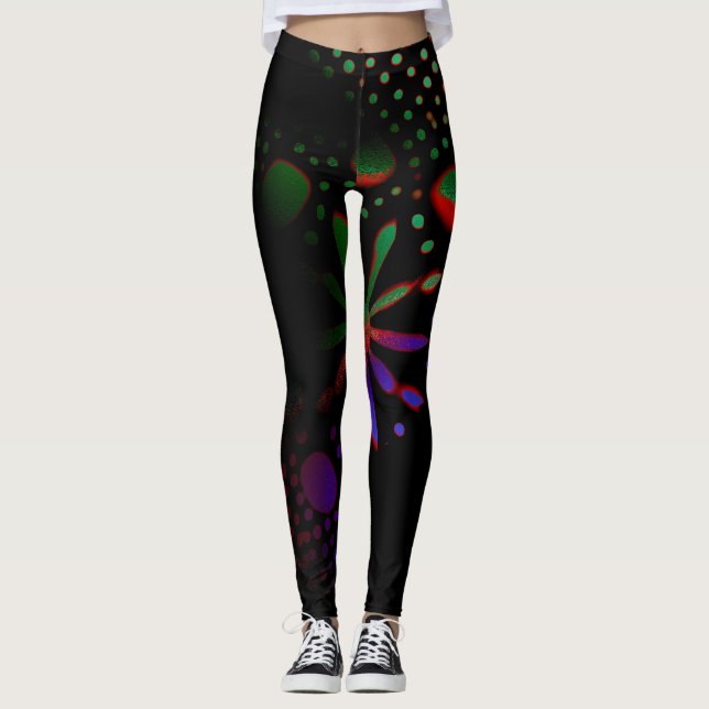 abstract pattern art  leggings (Front)