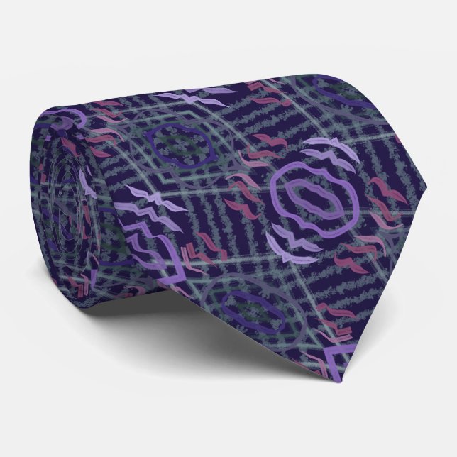 Abstract Pattern Art Of Watercolor Brushstrokes Tie (Rolled)