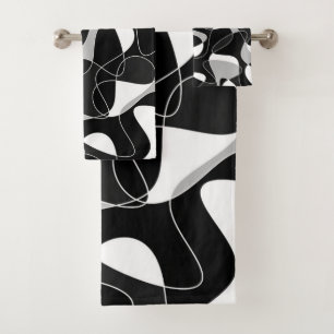 Abstract pattern - black and gray. bath towel set