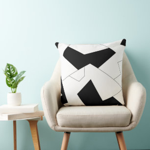 Abstract pattern - black and white cushion