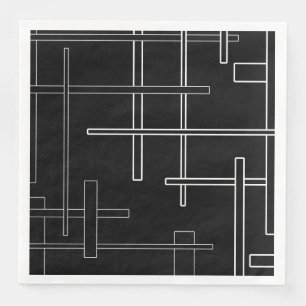 Abstract pattern - black and white napkin