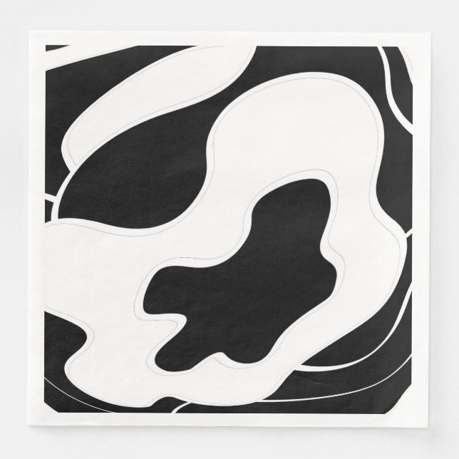 Abstract pattern -  black and white napkin (Front)