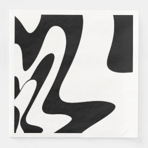 Abstract pattern - black and white napkin