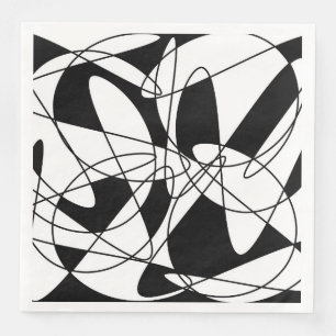 Abstract pattern - black and white napkin