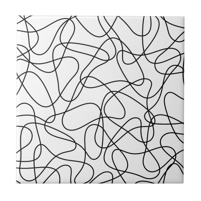 Abstract pattern - black and white. tile (Front)