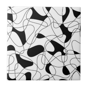 Abstract pattern - black and white. tile