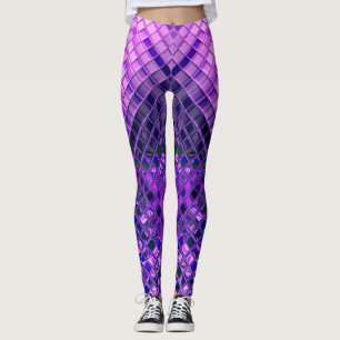 Abstract Pattern Blue and Purple Ombre Leggings