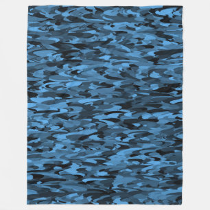 Abstract Pattern Blue Black Fleece Blanket