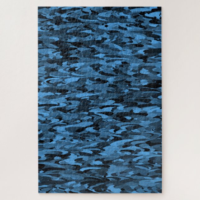 Abstract Pattern Blue Black Jigsaw Puzzle (Vertical)