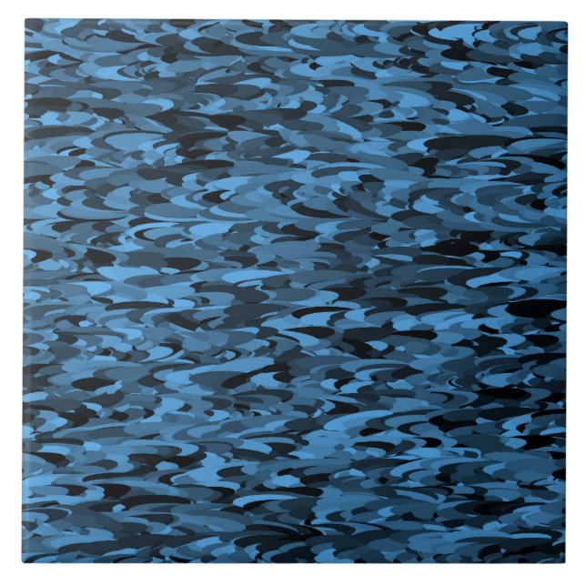 Abstract Pattern Blue Black Tile (Front)