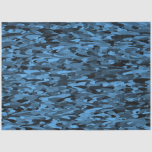 Abstract Pattern Blue Black Tissue Paper