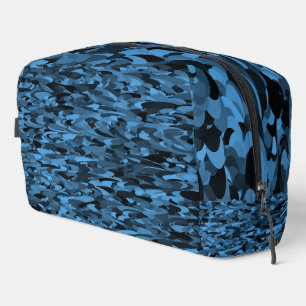 Abstract Pattern Blue Black Toiletry Bag