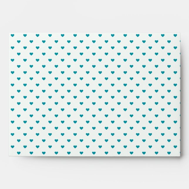 Abstract Pattern Blue Heart with White Background Envelope (Front)