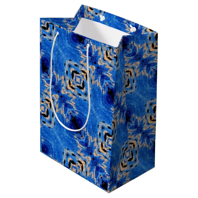 Abstract pattern, Blue Horizon, Medium Gift Bag (Back Angled)