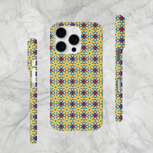 Abstract Pattern, Blue, Red, Beige, iPhone Case