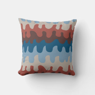 Abstract Pattern Blues and Browns Cushion