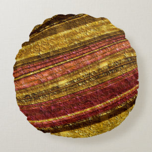 Abstract pattern ,brown and yellow , texture round cushion