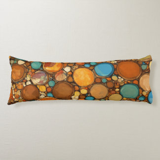 abstract pattern: brown circles body cushion