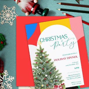Abstract Pattern Christmas Party Invitation