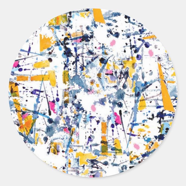 Abstract pattern classic round sticker (Front)