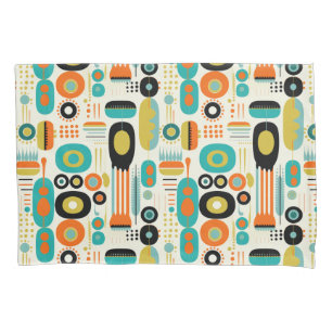 Abstract Pattern Colorful Retro Mid Century Modern Pillowcase